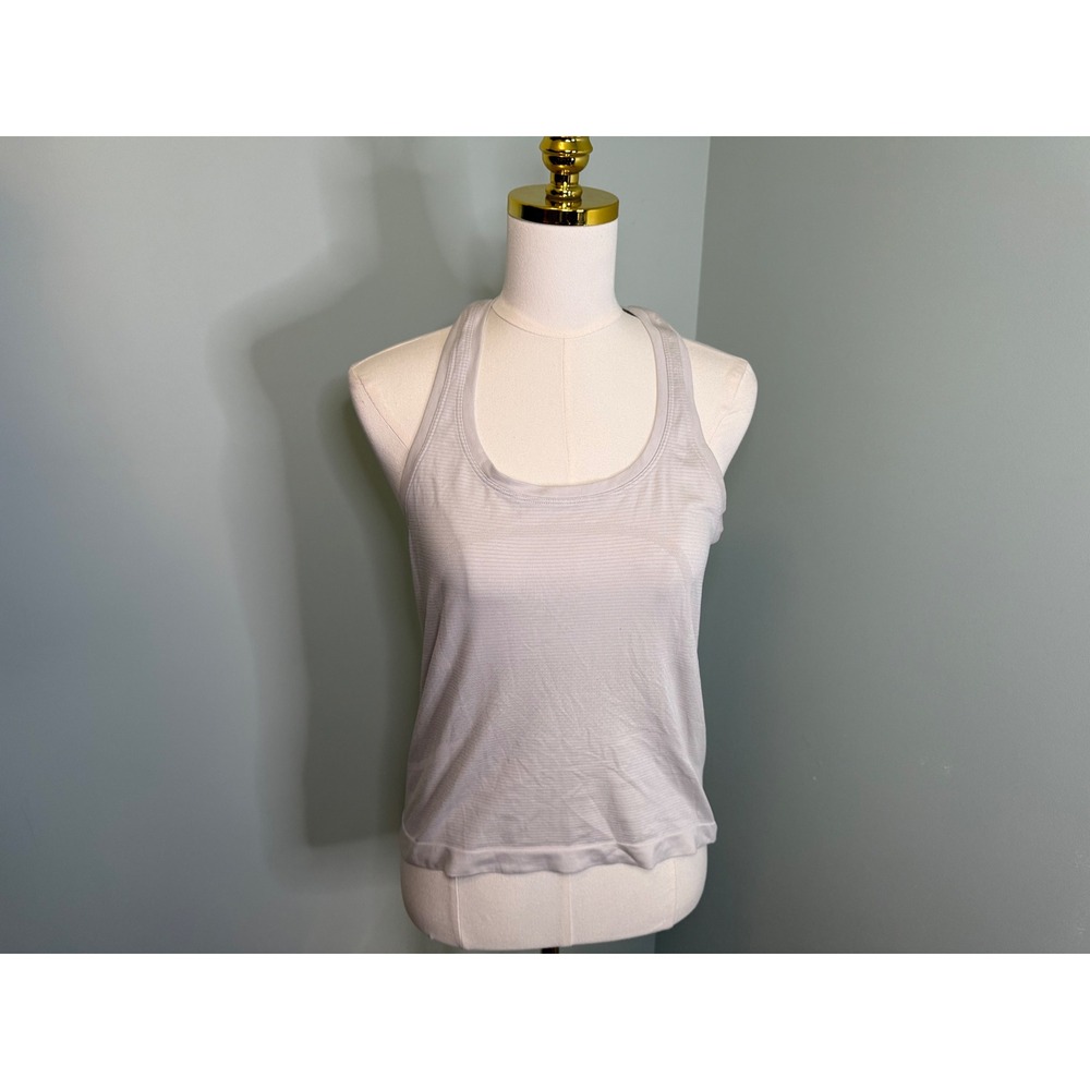 Lululemon Swiftly Tech Racerback Tank Top Grey Stripe Athletic Running Yoga